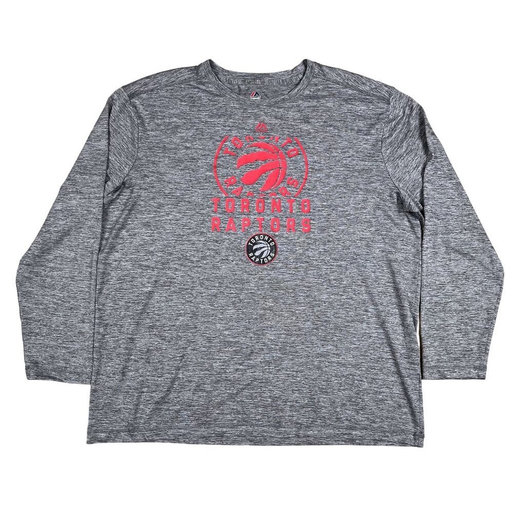 Majestic Toronto Raptors Coolbase Grey Long Sleeve T-Shirt Size XL